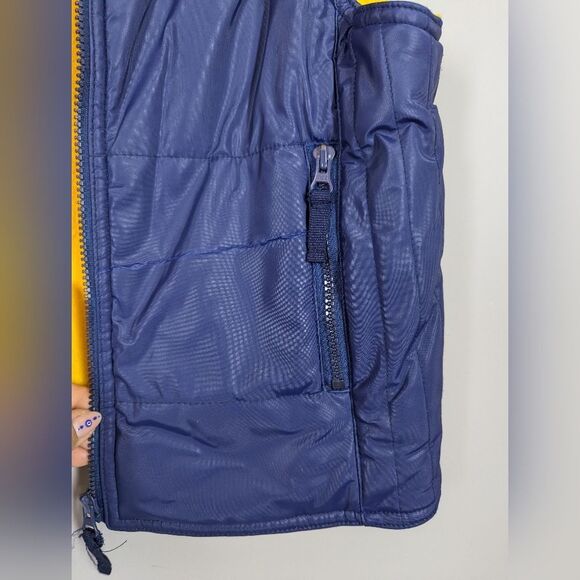 Vintage Northern Spirits Puffer Vest – Blue & Yellow Fleece – Size Small - Picture 5 of 6
